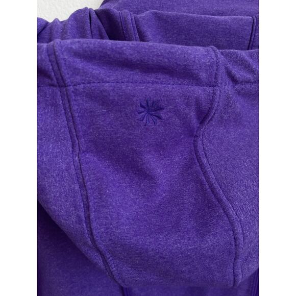 Athleta Rishi Hooded Jacket Womens M Purple Long Sleeve Full Zip Ruched Pockets - Picture 7 of 9